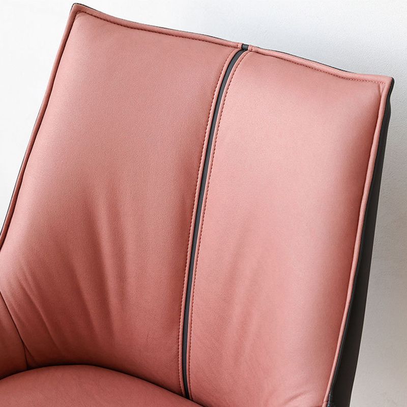 Sedie da pranzo in pelle finta contemporanea sedie laterali con gambe in metallo per cucina