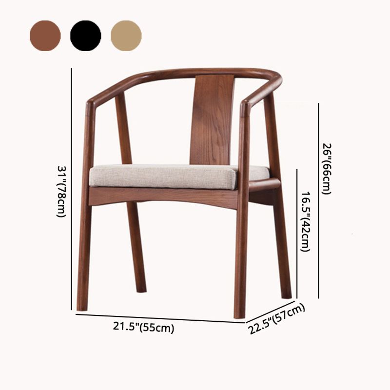 Traditional Dining Chair for Home Use Wood Open Back Dining Chair with Arm Clearhalo ' kitchen&dining_furn' 'Dining Chairs' 'Dining Tables & Seating' 'dining_chair' 'furn' 'furn_dining_chair' 'Furniture' 'furniture_dining_chair' 'Kitchen & Dining Furniture' 'kitchen' 1200x1200_1ab66375-750d-4fa9-8256-40b9b5bf5912