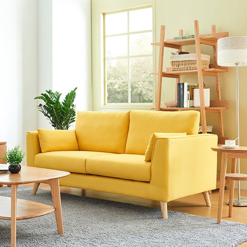 Contemporary Fabric Standard Sofa 2/3-seat Cushions Square Arm Sofa