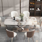 Modern Sintered Stone Dining Table Rectangle Table with Metal Pedestal Base Clearhalo 'Dining Tables & Seating' 'Dining Tables' 'dining_table' 'furn' 'furn_dining_table' 'Furniture' 'Kitchen & Dining Furniture' 1200x1200_1ab83298-7eaa-46e6-85ca-972a92918bff