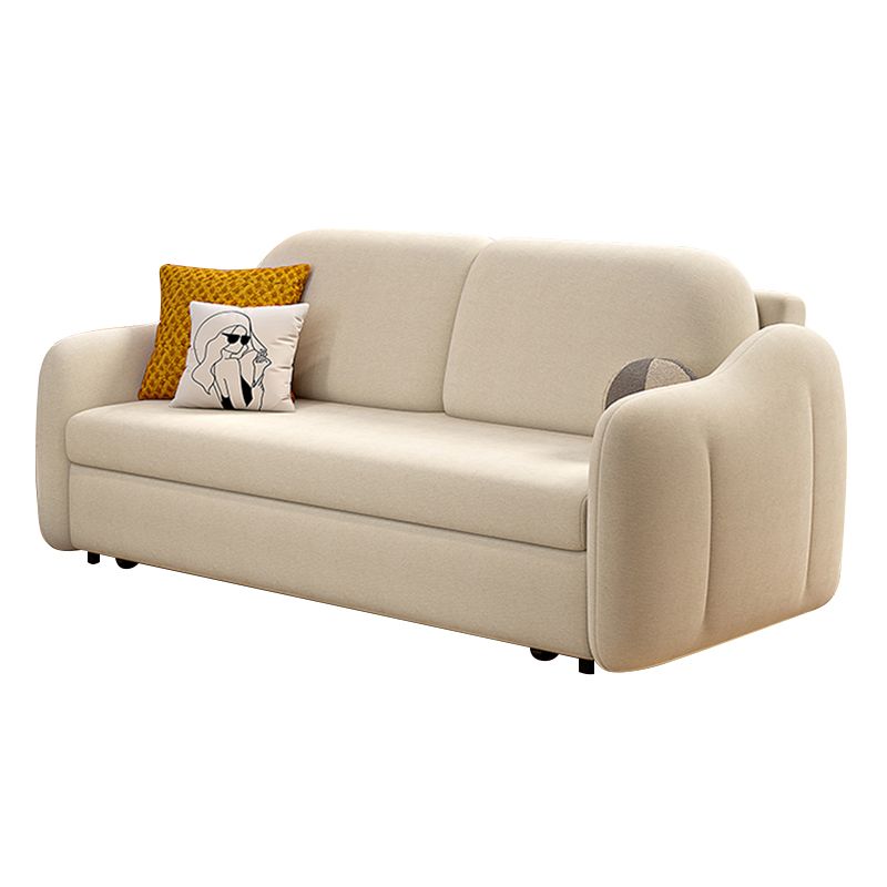 Beige Modern Slipcovered Sofa Bed Sloped Arm Sofa with Storage Clearhalo 'furn' 'furn_sofas' 'Furniture' 'Living Room Furniture' 'Sofa' 'sofas' 1200x1200_1ab9f349-b324-4b6d-800c-bd467dd7facd