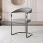 Glam Style Side Chair Metal Slat Back Dining Room Chair for Indoor