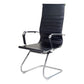 High Back Office Desk Chair Black Faux Leather Fixed Arms Side Chair Clearhalo 'furn' 'furn_office_chair' 'Furniture' 'Office Chairs' 'Office Furniture' 'office_chair' 1200x1200_1abb5ae9-da83-471c-a97a-d487b083e67c