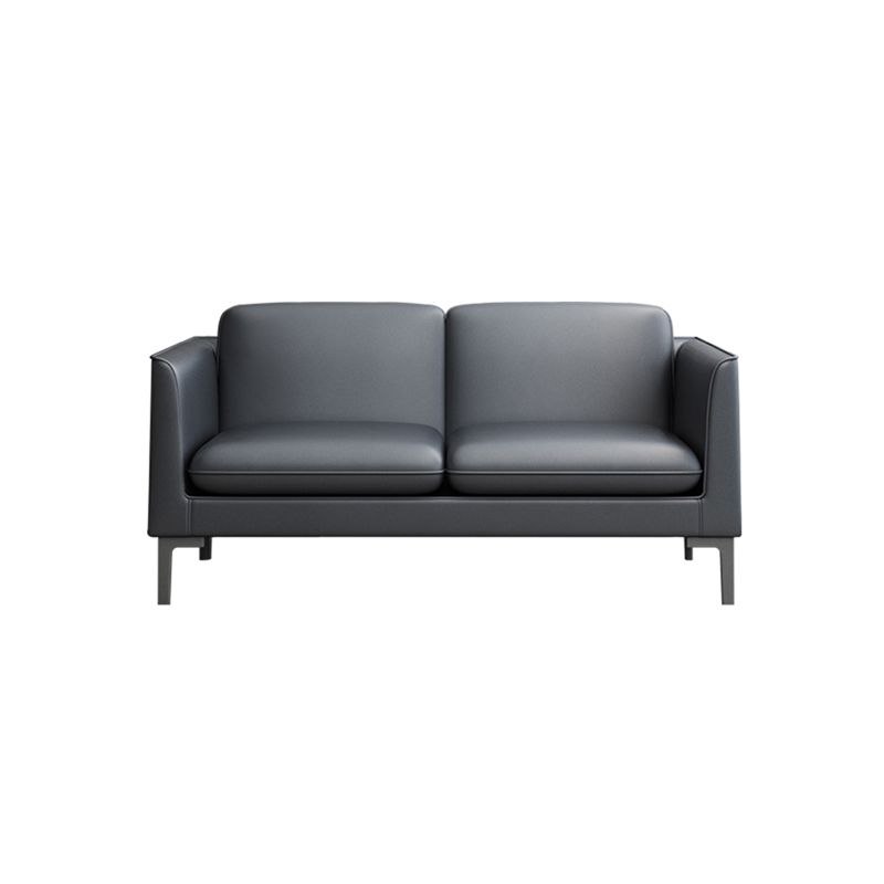 Glam Black Cushions Square Arm Genuine Leather Stationary Sofa Clearhalo 'furn' 'furn_sofas' 'Furniture' 'furniture_sofas' 'Living Room Furniture' 'Sofa' 'sofas' 1200x1200_1abb7539-7a56-4881-b92a-f81a589d5b7e