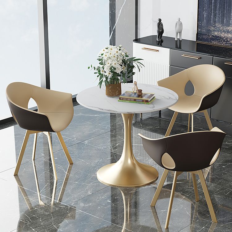 Round Tulip Base Luxury Dining Table White Tone Fixed Table with Sintered Stone Clearhalo ' dining_table' 'Dining Tables & Seating' 'Dining Tables' 'furn' 'furn_dining_table' 'Furniture' 'furniture_dining_table' 'Kitchen & Dining Furniture' 'kitchen&dining_furn' 'kitchen' 'kitchen_dining_table' 1200x1200_1abbe58a-d74c-4ee9-8ccc-6a6d936647c7