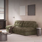 3/4-seater Modernism Suede Sofa 30.7" High Armless Sofa in Green