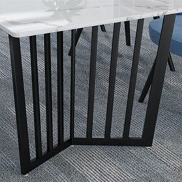 Bureau d'écriture rectangulaire en marbre 29,53 "Bureau de bureau blanc de haut