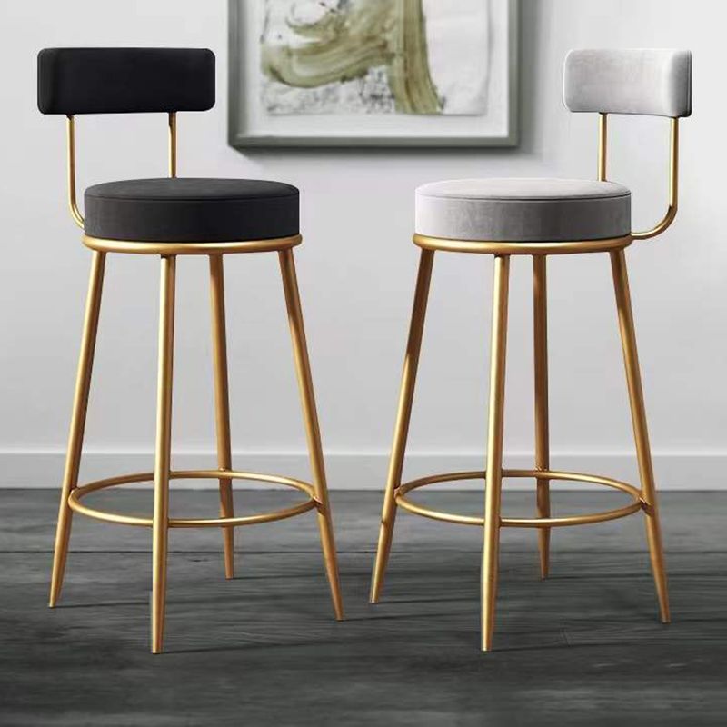 Nordic Glam Bar-stool Liftable Leather Counter Bar Stool with Metal Legs Clearhalo 'Bar Furniture' 'Bar Stools' 'bar_stools' 'Furniture' 'furniture_bar_stools' 'Kitchen & Dining Furniture' 1200x1200_1abced2d-b28f-40b6-abc4-db54e779f00f