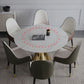Glam 1/3/4/7 Pieces Dining Table Set with Sintered Stone Top Stainless Steel Dinette Set Clearhalo 'Dining Room Sets' 'Dining Tables & Seating' 'dining_room_set' 'furn' 'furn_dining_room_set' 'Furniture' 'furniture_dining_room_set' 'Kitchen & Dining Furniture' 'kitchen&dining_furn' 'kitchen' 1200x1200_1abdbba1-2efb-4da3-8f94-8b9f4ee50cb9