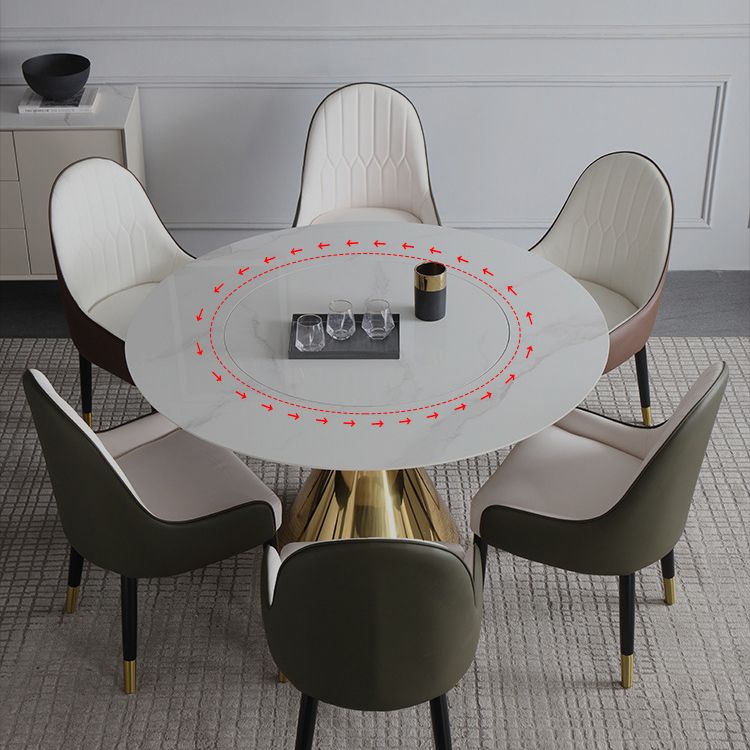 Glam 1/3/4/7 Pieces Dining Table Set with Sintered Stone Top Stainless Steel Dinette Set Clearhalo 'Dining Room Sets' 'Dining Tables & Seating' 'dining_room_set' 'furn' 'furn_dining_room_set' 'Furniture' 'furniture_dining_room_set' 'Kitchen & Dining Furniture' 'kitchen&dining_furn' 'kitchen' 1200x1200_1abdbba1-2efb-4da3-8f94-8b9f4ee50cb9