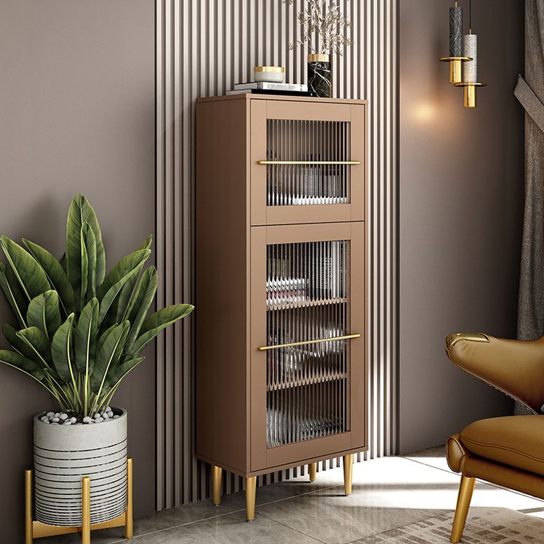 Glamglasetüren Buffet Ständer 53 "H MDF einstellbare Regale 2-Kabinet-Wohnzimmerbuffet