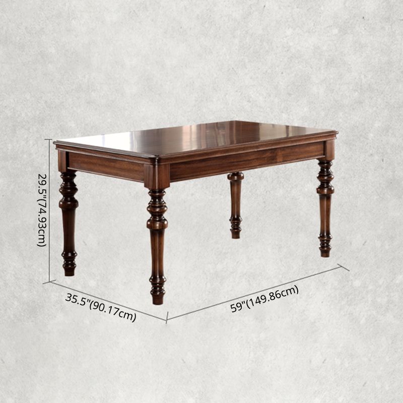 Traditional Style Solid Wood Dining Set with Rectangle Shape Table Table and 4 Legs Base Clearhalo 'Dining Room Sets' 'Dining Tables & Seating' 'dining_room_set' 'furn' 'furn_dining_room_set' 'Furniture' 'furniture_dining_room_set' 'Kitchen & Dining Furniture' 'kitchen&dining_furn' 'kitchen' 1200x1200_1abf882c-e43e-401a-b2b0-f509d8c0851f