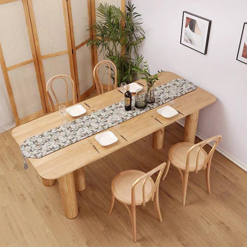 Modern Dining Set 1/5/7 Pieces Rectangle Pine Wood Dining Table for Living Room Clearhalo 'Dining Room Sets' 'Dining Tables & Seating' 'dining_room_set' 'furn' 'furn_dining_room_set' 'Furniture' 'Kitchen & Dining Furniture' 1200x1200_1abfc743-2dd5-4322-8878-e27f554a3113