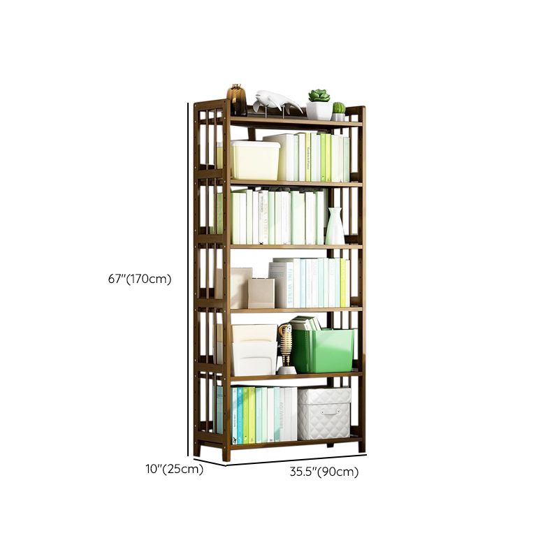 Standard Bamboo Shelf Bookcase Contemporary Brown Open Bookcase Clearhalo 'Bookcases' 'furn' 'furn_bookcases' 'Furniture' 'Office Furniture' 1200x1200_1ac169fa-7ffe-4323-8869-2ea658aa9a19