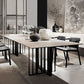 Industrial Style Sintered Stone Table Metallic Double Pedestal Base Rectangle Table Clearhalo ' dining_table' 'Dining Tables & Seating' 'Dining Tables' 'furn' 'furn_dining_table' 'Furniture' 'furniture_dining_table' 'Kitchen & Dining Furniture' 'kitchen&dining_furn' 'kitchen' 'kitchen_dining_table' 1200x1200_1ac1f287-79d1-4a62-80a8-e7022ccac8e8