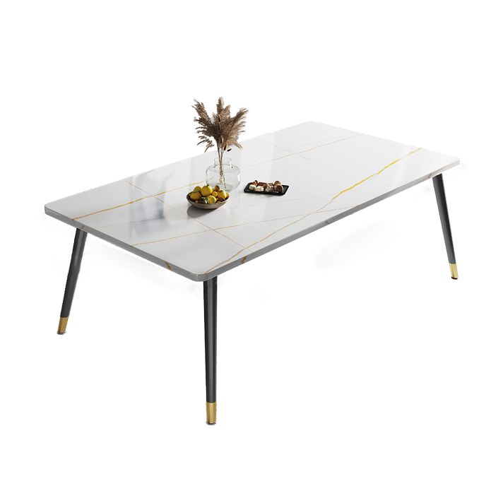 Minimalist Sintered Stone White Dining Set Standard Rectangle Shape Dining Set for Kitchen Clearhalo 'Dining Room Sets' 'Dining Tables & Seating' 'dining_room_set' 'furn' 'furn_dining_room_set' 'Furniture' 'furniture_dining_room_set' 'Kitchen & Dining Furniture' 'kitchen&dining_furn' 'kitchen' 1200x1200_1ac29917-216c-4a02-9818-88b035fdfaf8