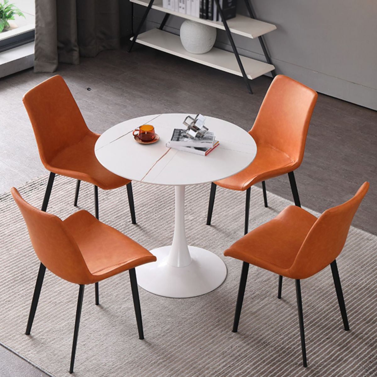 Modern Style Dining Table Round Sintered Stone Dining Table for Home Use Clearhalo ' dining_table' 'Dining Tables & Seating' 'Dining Tables' 'furn' 'furn_dining_table' 'Furniture' 'furniture_dining_table' 'Kitchen & Dining Furniture' 'kitchen&dining_furn' 'kitchen' 'kitchen_dining_table' 1200x1200_1ac37a85-cefd-4612-aa86-7514f61acb76