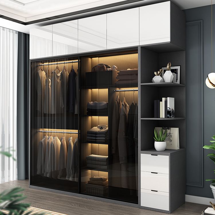 Mobile per finitura a specchio con porta moderna moderna porta d'armadio per interni in vetro