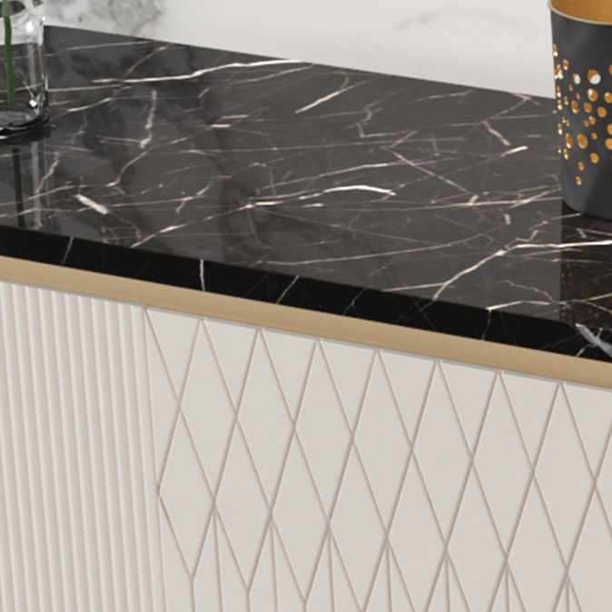 グラムスタイルゴールドベースサイドボードキャビネット35.4インチ高エンジニアリングウッドクレデンツァ