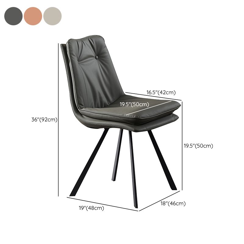 Home Faux Leather Side Chair Armless Dining Chairs in Black Legs Clearhalo 'Dining Chairs' 'Dining Tables & Seating' 'dining_chair' 'furn' 'furn_dining_chair' 'Furniture' 'Kitchen & Dining Furniture' 1200x1200_1ac72194-5e56-41f2-86b3-cad398cb97ac