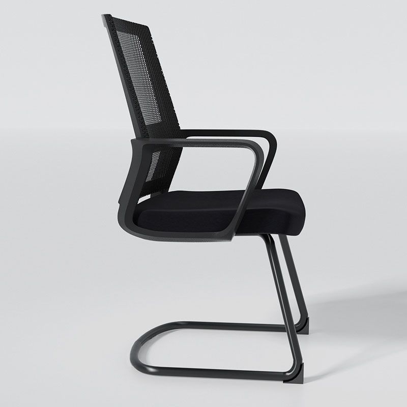 Black Mid-Back Office Chair Mesh-back Arms Included Task Chair Clearhalo 'furn' 'furn_office_chair' 'Furniture' 'Office Chairs' 'Office Furniture' 'office_chair' 1200x1200_1ac7642e-eaaa-480a-856d-bb304b892615