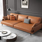 Modern Sofa with Bolster Pillows 31.5"High Square Arm Sofa with Hair Pin Legs, Dark Brown Clearhalo 'furn' 'furn_sofas' 'Furniture' 'furniture_sofas' 'kitchen' 'kitchen_sofas' 'Living Room Furniture' 'Sofa' 'sofas' 1200x1200_1ac88459-189c-4fb0-a69f-ab3a7266a4ae