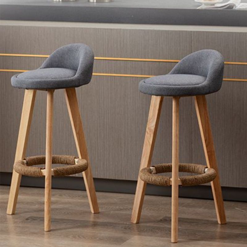 Nordic Armless Backrest Counter Stool Rubber Wood Bar Stool with Pedal Clearhalo 'Bar Furniture' 'Bar Stools' 'bar_stools' 'furn' 'furn_bar_stools' 'Furniture' 'Kitchen & Dining Furniture' 1200x1200_1aca5d91-819b-4db7-af3e-0cc27656d156