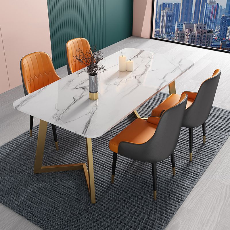Nordic 1/2/5 Pieces Dining Set Rectangle Stone Dining Table for Kitchen Clearhalo 'Dining Room Sets' 'Dining Tables & Seating' 'dining_room_set' 'furn' 'furn_dining_room_set' 'Furniture' 'Kitchen & Dining Furniture' 1200x1200_1aca9ce9-7b9f-470c-8825-5d3cc58cf0bb