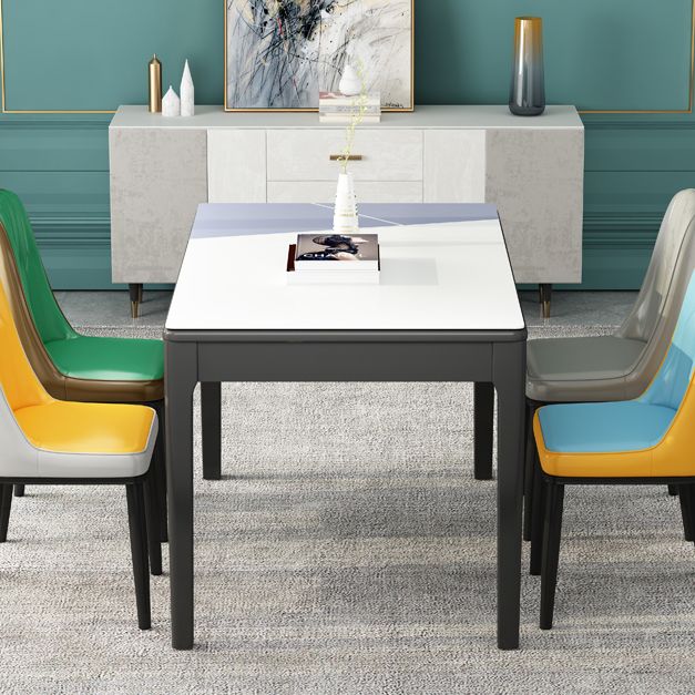 Glass Dining Table Mid-Century Style 4 Legs Base Rectangle Table for Dining Room Clearhalo ' dining_table' 'Dining Tables & Seating' 'Dining Tables' 'furn' 'furn_dining_table' 'Furniture' 'furniture_dining_table' 'Kitchen & Dining Furniture' 'kitchen&dining_furn' 'kitchen' 'kitchen_dining_table' 1200x1200_1acb6943-ba22-40a7-93fe-071dbcc9a837
