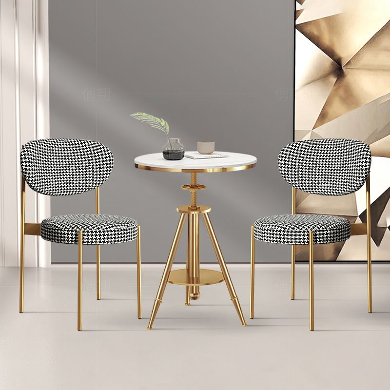 Home Scandinavian Side Chair Upholstered Open Back Metal Dining Room Chair Clearhalo ' kitchen&dining_furn' 'Dining Chairs' 'Dining Tables & Seating' 'dining_chair' 'furn' 'furn_dining_chair' 'Furniture' 'furniture_dining_chair' 'Kitchen & Dining Furniture' 'kitchen' 1200x1200_1acb7483-cdd7-477d-91b6-f97147cd53d6