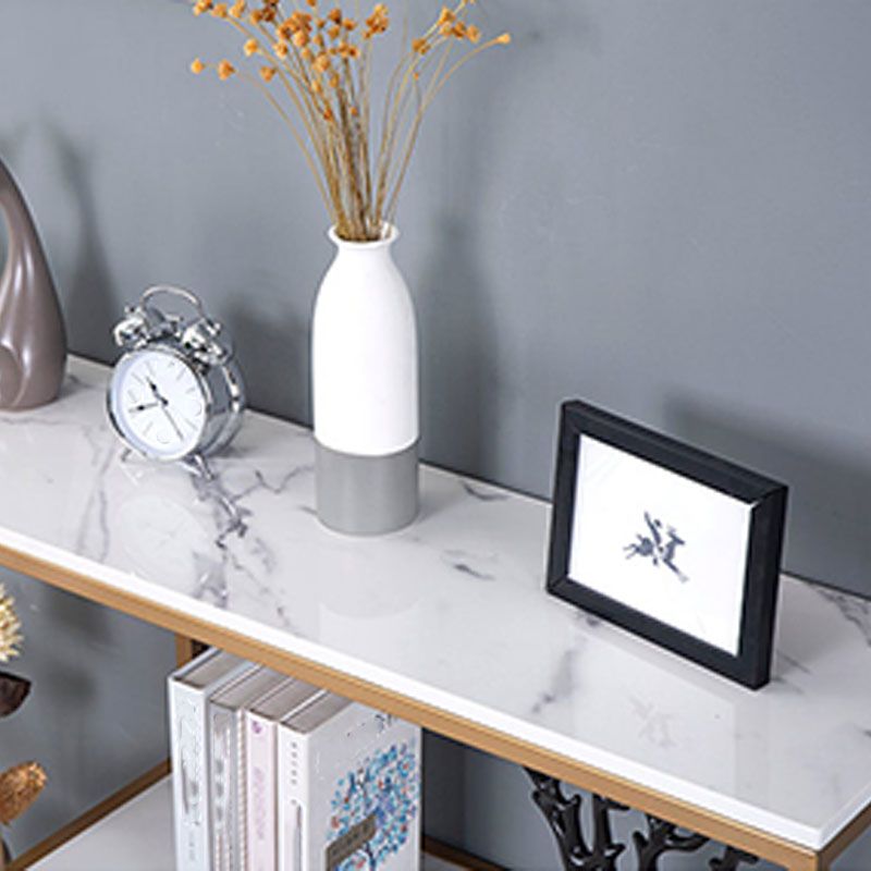 12 "W Modern Marble Console Table Accento resistente al pavimento Resistente Tavolo per Hall