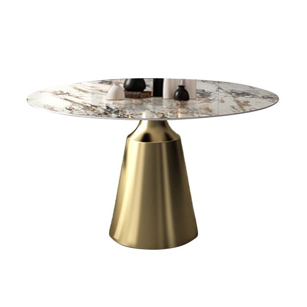 Traditional Luxury Round Dining Table Sintered Stone Table with Metal Pedestal Base Clearhalo ' dining_table' 'Dining Tables & Seating' 'Dining Tables' 'furn' 'furn_dining_table' 'Furniture' 'furniture_dining_table' 'Kitchen & Dining Furniture' 'kitchen&dining_furn' 'kitchen' 'kitchen_dining_table' 1200x1200_1acd36cb-faa8-4a28-99f1-eed0e68f4363