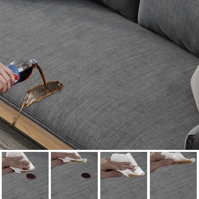 31,5 "h divano a braccio quadrato di biancheria solida contemporanea per soggiorno