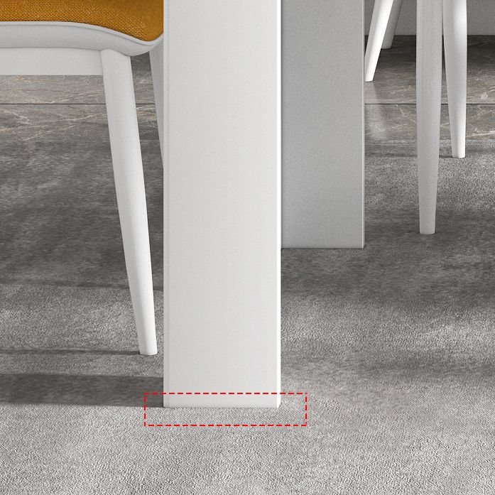 Tavolo da pranzo moderno rettangolare in legno con base in metallo per sala da pranzo