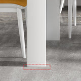 Tavolo da pranzo moderno rettangolare in legno con base in metallo per sala da pranzo