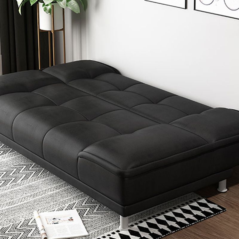 75"Modern Minimalist Armless Foldable Sleeper Leather Settee Clearhalo 'furn' 'furn_sofas' 'Furniture' 'furniture_sofas' 'kitchen' 'kitchen_sofas' 'Living Room Furniture' 'Sofa' 'sofas' 1200x1200_1ad1c795-182f-42ab-9d49-feaebdea2c33