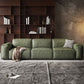 Contemporary Forest Green Cushions Square Arm Living Room Settee