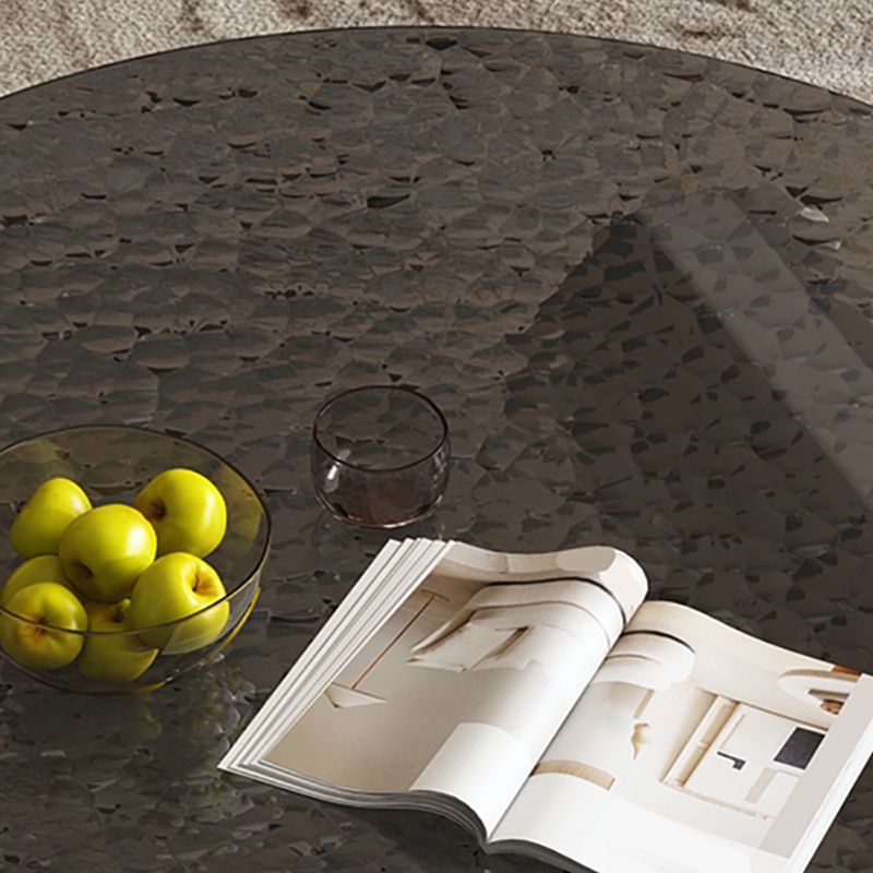 9"H Single Round Black Marble Coffee Cocktail Table with Glass Top Clearhalo 'Coffee & Accent Tables' 'Coffee Tables' 'coffee_tables' 'furn' 'furn_coffee_tables' 'Furniture' 'Living Room Furniture' 1200x1200_1ad44a22-b887-4765-9e98-d3b2b336d7d0