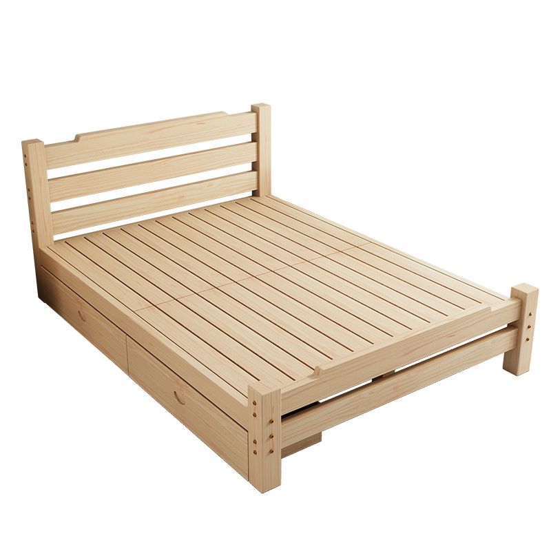 Letto in legno di pino in letto scandinavo a brone chiaro con testiera