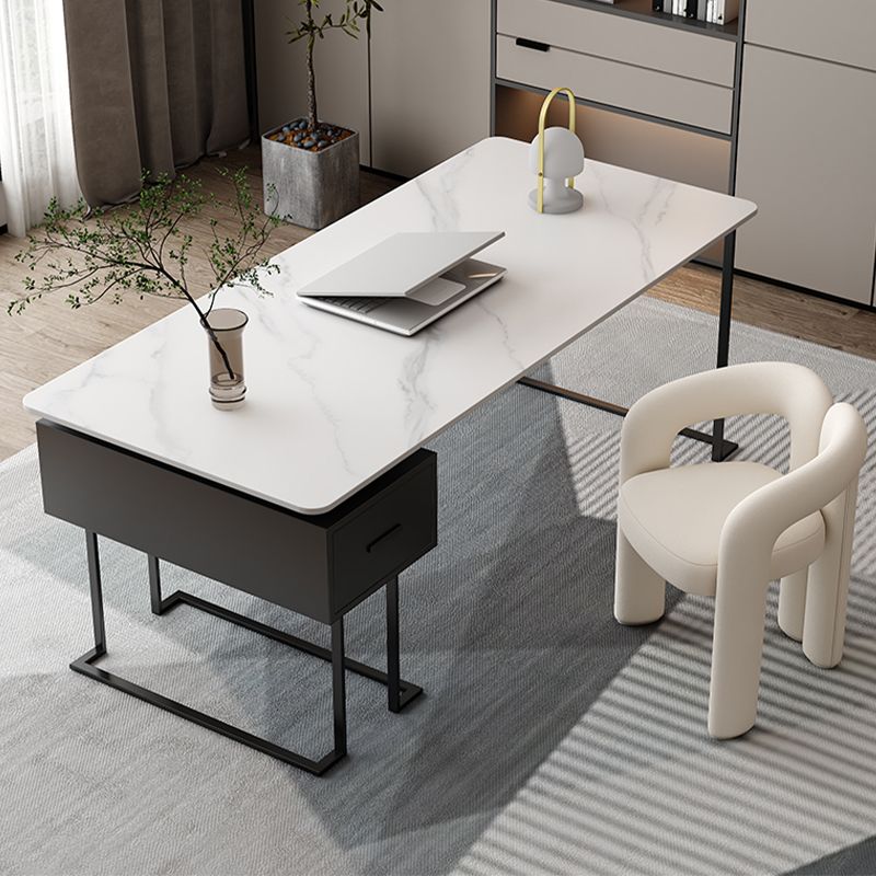 Rectangle Fintered Stone Top Office bureau de style moderne