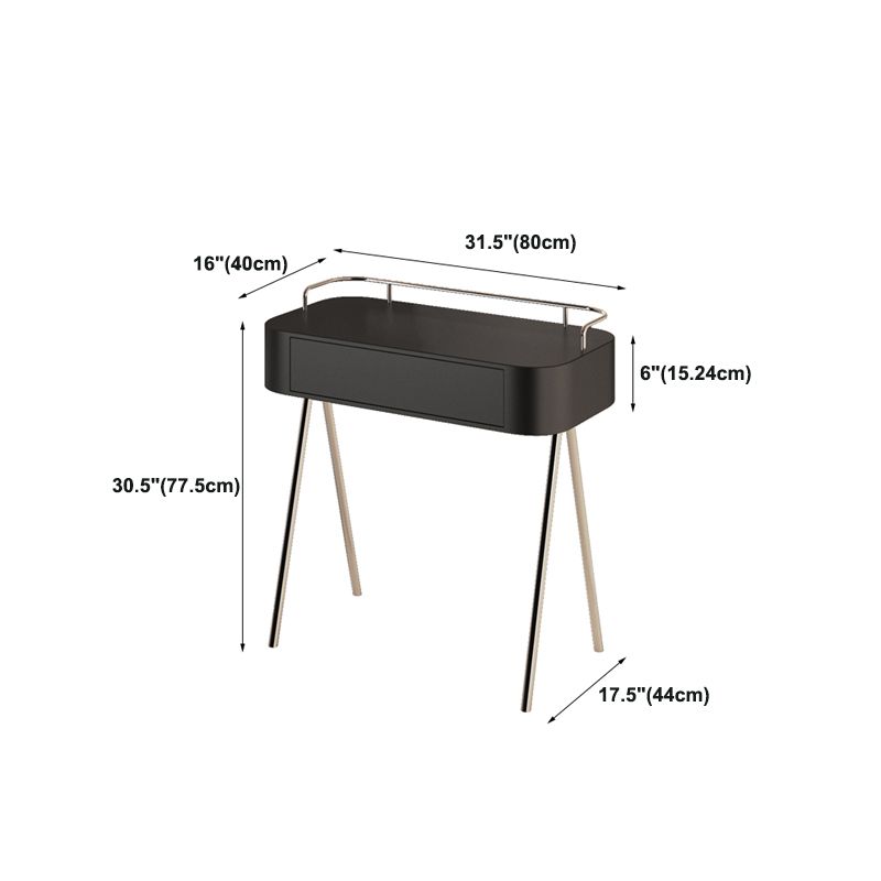 Mesa de escritorio de tocador de maquillaje contemporáneo de madera con cajón en negro