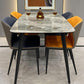 Stone Top Dining Table Contemporary Rectangle Dining Table with 4 Legs in Black
