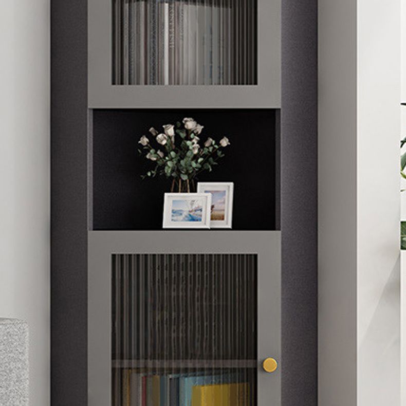 Modern Accent Cabinet with 2 Glass Doors and Storage Shelf Cabinet