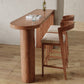 1/3 Pieces Bar Stool and Table Set Brown Solid Wood for Dining Room