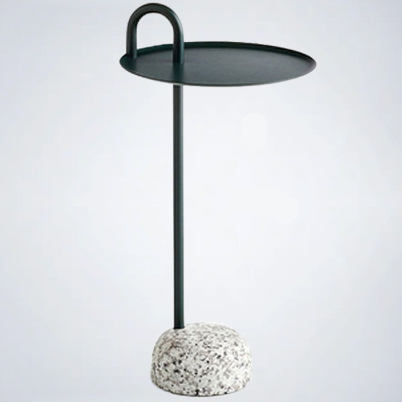 27,75 "de haut de table ronde en acier rond Tableau de la table de piédestal en pierre