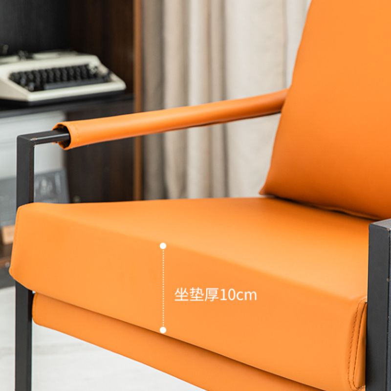 Modern Arm Chair Living Room Pillow Back Square Arms Leather Accent Chair Clearhalo 'Accent Chairs' 'accent_chairs' 'Chairs & Seating' 'furn' 'furn_accent_chairs' 'Furniture' 'Living Room Furniture' 1200x1200_1ada37db-a1e0-4efd-8c8a-b6b42b29172f