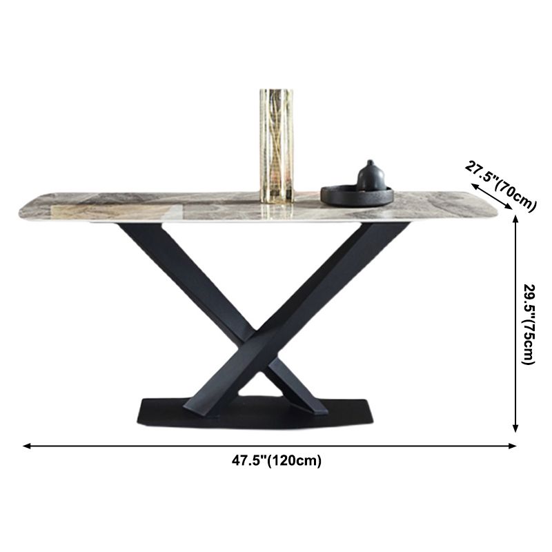 Minimalist Kitchen Gray Dining Table Sintered Stone Rectangle Dining Table with Pedestal Base Clearhalo ' dining_table' 'Dining Tables & Seating' 'Dining Tables' 'furn' 'furn_dining_table' 'Furniture' 'furniture_dining_table' 'Kitchen & Dining Furniture' 'kitchen&dining_furn' 'kitchen' 'kitchen_dining_table' 1200x1200_1ada652d-fb2d-48d4-87cd-60efc3e783a0