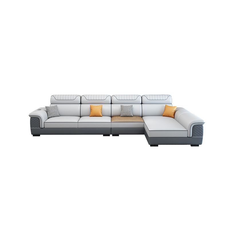 Contemporary Faux Leather Loose Back Sofa with Pillow Top Arm
