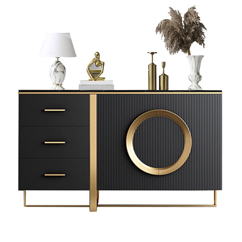 35.43 "H PARABLE PARABLE SERVER DE COMINACIÓN Glam con 3 cajones para la cocina de la sala de estar