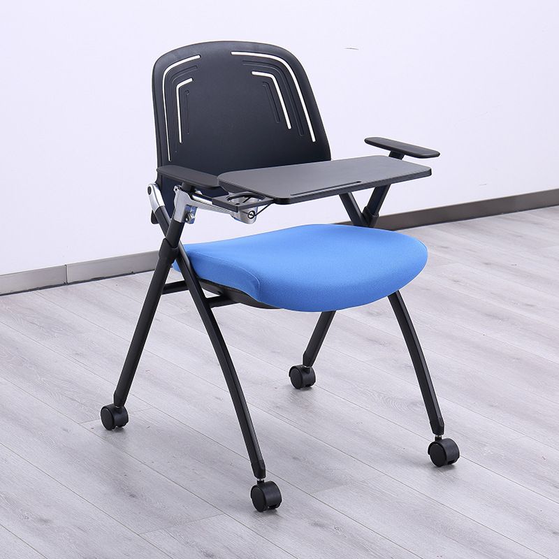 Silla de escritorio moderna tapizada de plástico, silla de oficina en casa con parte trasera media